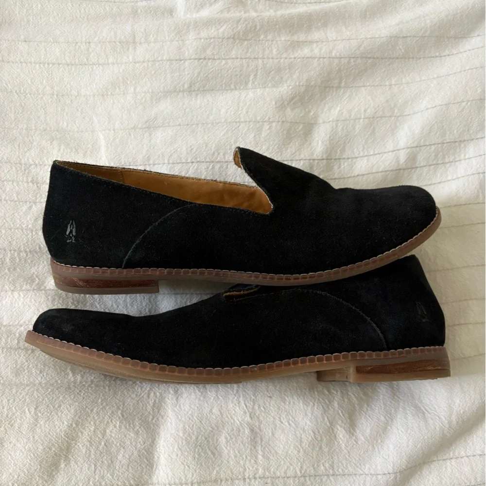 Hush‎ Puppies Wren Loafers Black Suede Round Toe Classic Women’s 11